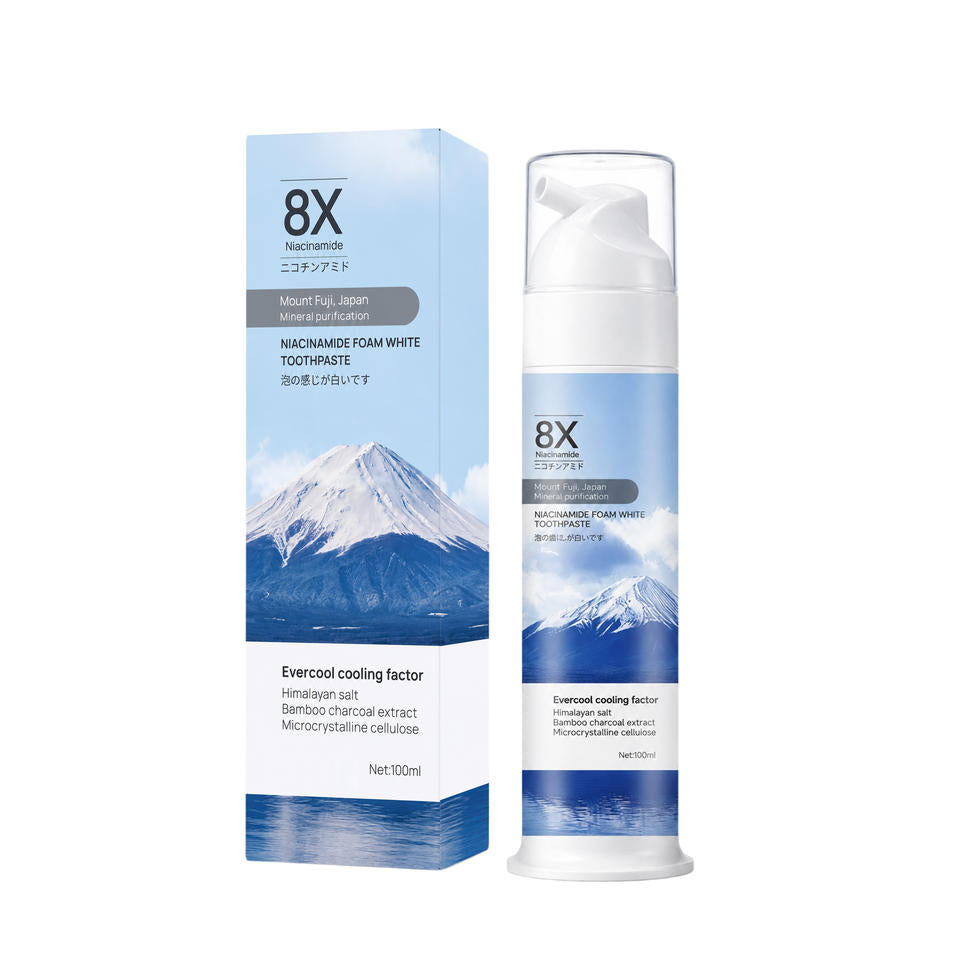 Foam toothpaste bottle design; the Trio contains three 100 mL bottles